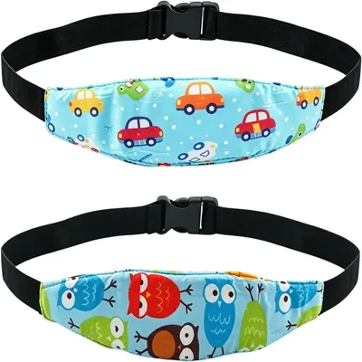 Obrázok produktu pre 2PCS Detský bezpečnostný vankúš, Nastaviteľný popruh na hlavu, Pohodlný a bezpečný pre auto, Vhodný pre