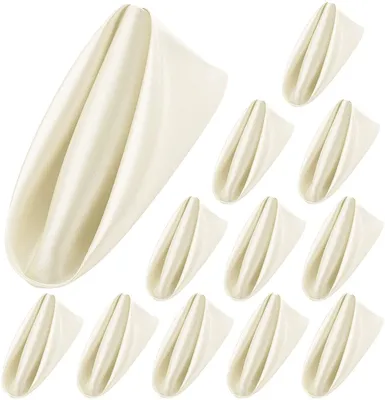 Produktbild von Stoffservietten, 12 Stück – Wiederverwendbare Servietten – Waschbare Servietten – Tischdekoration für Innen- und Außenbereich – 50 x 50 cm – Polyester – Tischdecke