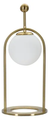 Obrázek produktu pro Stolní lampa Glamy Arc B ze zlaceného kovu a opálového skla, Ø 21 cm