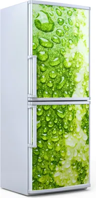 Produktbild von Kühlschrankdekoration  60x180 cm  Aufkleber auf dem Kühlschrank - Wassertropfen Wassermelone