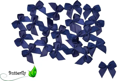 Produktbild von Satinschleifen 25mm, 20 Stück, Farbe:dunkel blau / navy 370