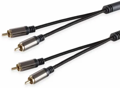 Produktbild von BLACK Baumwolle Cinchkabel, Stereo, 2,5 m, schwarz