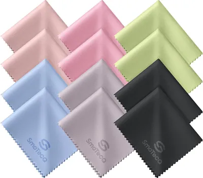 Productafbeelding van Reinigingsdoeken Microfiber - Poetsdoeken Set - Schermen Schoonmaken - Krasvrije Reiniging - 12 Stuks - Diverse Kleuren