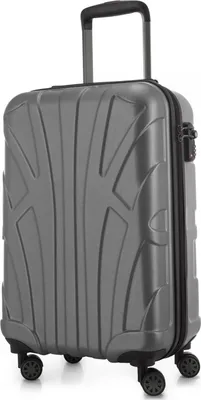 A silver suitcase on a white background.