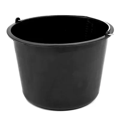 Produktbild von Baueimer Mörtelkübel Mörteleimer 12 L Baustelle Putzeimer 31 cm Zementeimer Schwarz Eimer Wassereimer