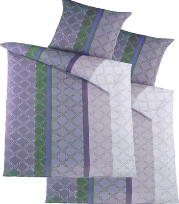 Produktbild von 4-tlg. Seersucker Bettwäsche 2x (135x200 +80x80cm), multicolor gemusterte Streifen, bügelfrei