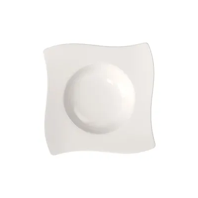 Zdjęcie produktu dla Villeroy & Boch 1025252709, Talerz na zupę, Kwadrat, Porcelana, Biały, NewWave, 240 mm