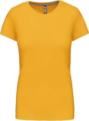 Produktbild von Kariban Damen T-Shirt Crew Neck Kurzarm Rundhals Kurzarmshirt Sommer, Größe:S, Farbe:Gelb