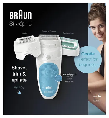 Obrázek produktu pro Braun Silk-épil 5 81706331, Bílá, Tyrkysová, 28 pinzeta/pinzety, Podpaží, Bikiny, Front thigh, Vnitřní paže, Holicí, LED, 0,5 mm