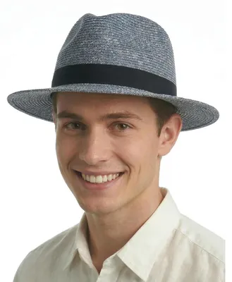 Produktbild von Strohhut Panama Stil mit UV-Schutz für große Köpfe S-L Mix Blau