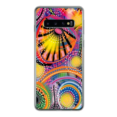 Produktbild von MuchoWow® Handyhülle Schutzhülle Hülle für Samsung Galaxy S10 Formen - Kunst - Muster - Psychedelisch Silikon Softcase Handy Hülle - Handytasche