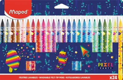 Image de Maped 845417 Maped feutre de coloriage PIXEL PARTY, étui carton de 24 pièces