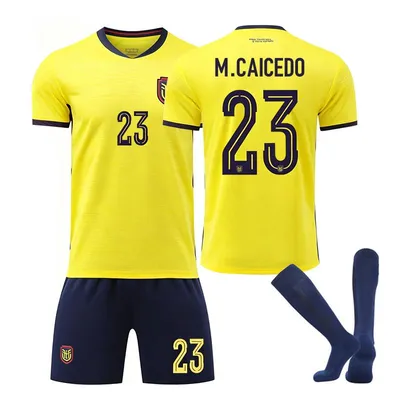 Obrázok produktu pre #23 M.CAICEDO Dres Ekvádoru pre deti aj dospelých, domáci tím pre Majstrovstvá sveta vo futbale 2026, VEĽKOSŤ:22
