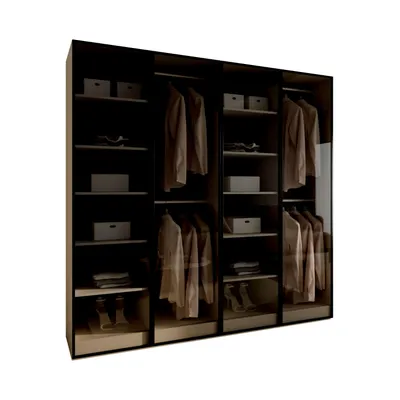 Produktbild von Kipp-Schrank SANDBOX KASHMIR 200, mit LED Belechtung, Kaschmir / schwarzes Glass