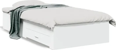 Obrázek produktu pro vidaXL Rám postele se zásuvkami bílý 100x200 cm materiál na bázi dřeva