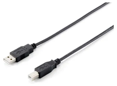 Produktbild von Equip USB 2.0 A auf B Kabel, 1.0m ,M/M, Schwarz