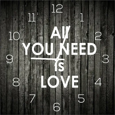 Produktbild von Wanduhr aus Glas 30x30cm Uhr als Glasbild Love Liebe Schriftzug Deko