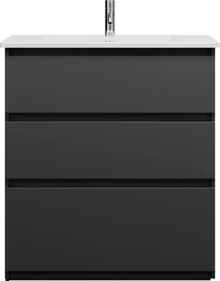 Produktbild von burgbad Lin20 Keramik-Waschtisch Weiß Glänzend inklusive Waschtischunterschrank, 3 Auszüge, 830x495x912mm, SGHG083F5381C0001