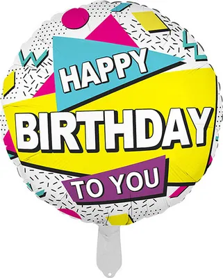 Produktbild von Oblique Unique Folien Luftballon Happy Birthday to you im Retro Design Ballon für Kinder Geburtstag Jubiläum uvm.