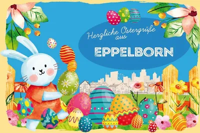 Produktbild von vianmo Holzschild 12x18 cm Ostergrüße EPPELBORN