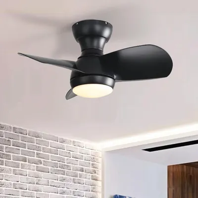Produktbild von Sofucor Kleinventilator mit Licht, Fernbedienung, DC, 58cm, Schwarz