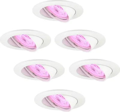 Produktbild von Ledvion 6er Set LED Einbaustrahler Rund Weiss RGB dimmbar smart