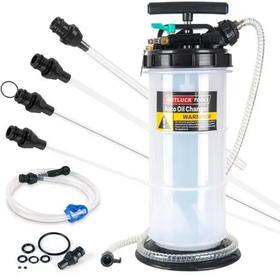 Produktbild von 5,3L Manuelle, pneumatische Ölpumpe für den Ölwechsel, Saugpumpe, Flüssigkeitspumpe mit 6 Schläuchen für Motoröl, Getriebeöl, Bremsflüssigkeit
