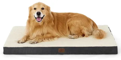 Produktbild von Orthopädisches Hundebett 112x81x8cm Grau/Beige Waschbar für Große Hunde