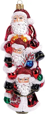 Produktbild von Christbaumschmuck Figuren Weihnachtsmänner Glas, Auswahl:3 Weihnachtsmänner 15cm