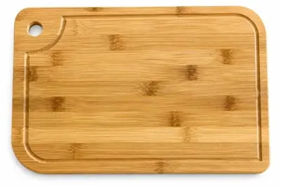 Produktbild von Schneidebrett aus Bambus 33 x 23 cm mit Saftnute und Aufhängeöffnung