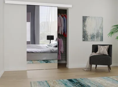 Obrázok produktu pre Posuvné interiérové dvere so zrkadlom PALMIRA - 80 cm, biele