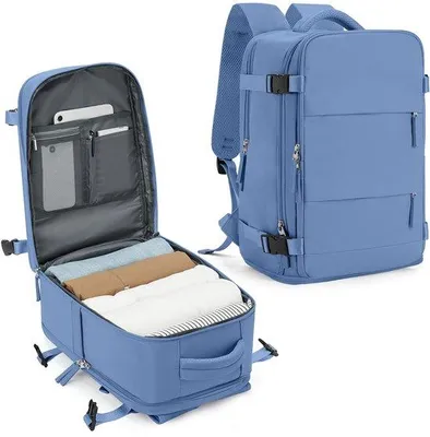 Image de Grand sac à dos de voyage imperméable 40 x 20 x 25 cm – Sac d'affaires pour ordinateur portable – Bagage à main