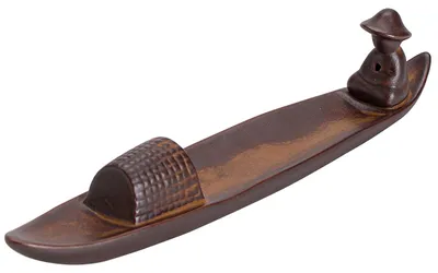 Räucherstäbchenhalter aus Keramik, Bronze, 21,8 x 4 cm