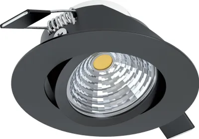 Produktbild von EGLO LED Einbaustrahler Saliceto, Deckenspots dimmbar, Deckenstrahler flach rund, Aluminium in Schwarz, neutralweiß, Ø 8,8 cm