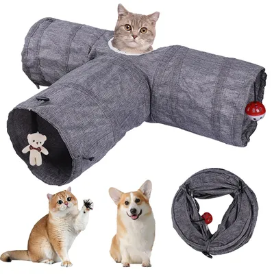 Immagine prodotto di Tunnel pieghevole a tre vie per gatti, giocattolo