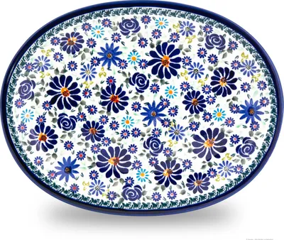 Produktbild von Original Bunzlauer Keramik Servierplatte Platte Teller oval 29,1x22,1x2,8 cm Design DU126