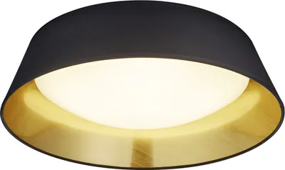 Produktbild von LED Deckenleuchte PONTS mit Stofflampenschirm Ø45cm Höhe 12cm in schwarz/gold