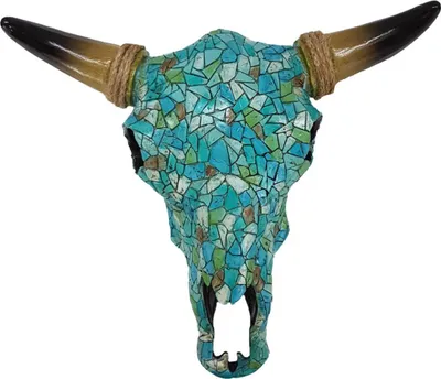 Produktbild von Marmorisiert verzierter Western Bisonschädel