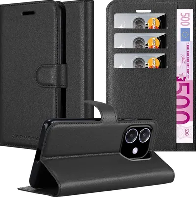 Image de Cadorabo Housse pour Oppo A40 Housse en PHANTOM NOIR Housse de protection avec fermeture magnétique, fonction stand et porte-cartes