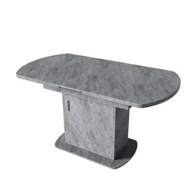 Produktbild von Ausziehbarer Esstisch mit Stauraum, Multifunktionaler Couchtisch für bis zu 6 Personen, Platzsparender minimalistischer ovaler Esstisch,Grau+Silberner