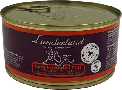 Produktbild von Lunderland Rind Innereien Plus 300g 100% Rinderinnereien mit Leber Niere Herz etc für Hunde und Katzen