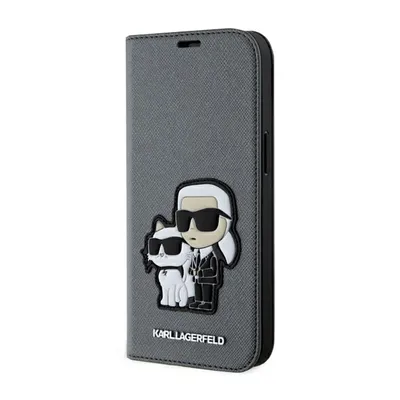 Obrázok produktu pre Puzdro Karl Lagerfeld Saffiano Karl&Choupette Na Iphone 14 - Srebrne