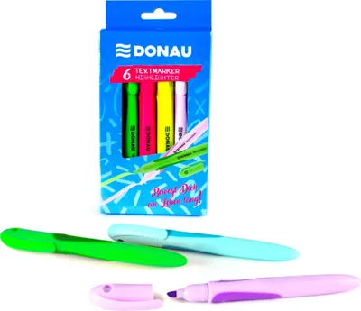 Obrázek produktu pro DONAU 5140012-99 Pouzdro na zvýrazňovače 6 ks Neon & Pastel assorted
