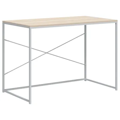 Produktbild von vidaXL Computertisch Weiß und Eiche-Optik 110x60x70 cm Holzwerkstoff