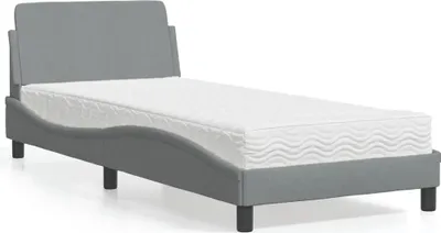 Produktbild von vidaXL Bett mit Matratze "Dover" Hellgrau 80x200 cm Stoff