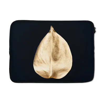 Produktbild von MuchoWow® Laptop Hülle 13 Zoll Blätter - Schwarz und Gold - Schwarz - Gold - Luxus Laptoptasche - Laptophülle - Sleeve - Rundumschutz