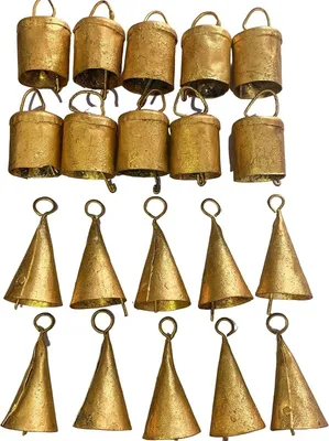 Image de 20 cloches en métal vintage - Décoration rustique pour le sapin de Noël