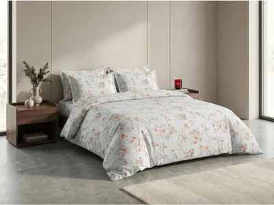 Produktbild von Mikrofaser-Bettwäsche FLORIMI hellblau 70x90 + 140x200
