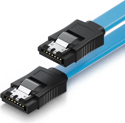 Produktbild von deleyCON 30cm SATA III Kabel S-ATA 3 Datenkabel - HDD SSD Verbindungskabel Anschlusskabel Metall-Clip 6 GBit/s - 2 Gerade L-Type Stecker - Blau