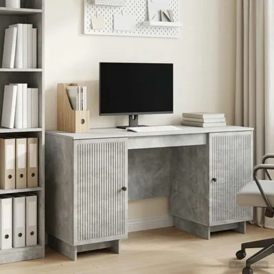 Produktbild von vidaXL Schreibtisch Betongrau Holzwerkstoff 142,5 x 50 x 75 cm
